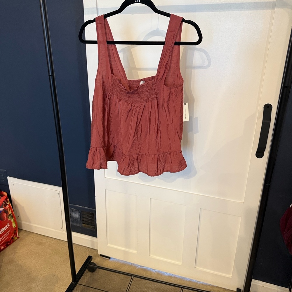 Maeve Terracotta Camisole with Ruffle Detail